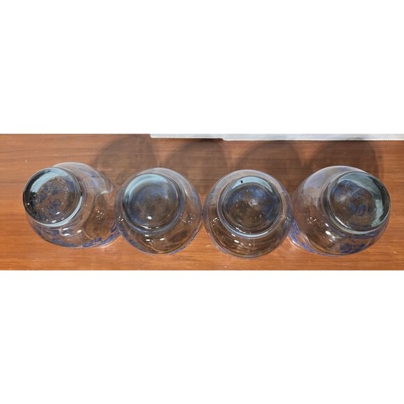 1960 Libbey Glass Eventide Pattern Blue with Raised Leaves, 10 oz. (Set Of 4) - Picture 3 of 4